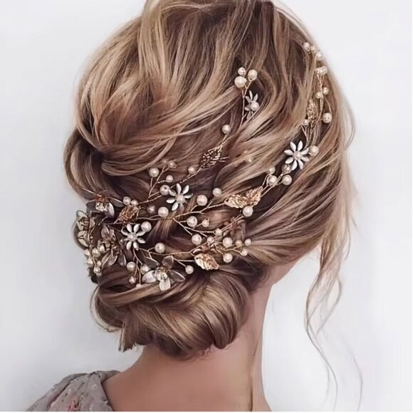 Accessories - Gold blossom hair decoration for wedding